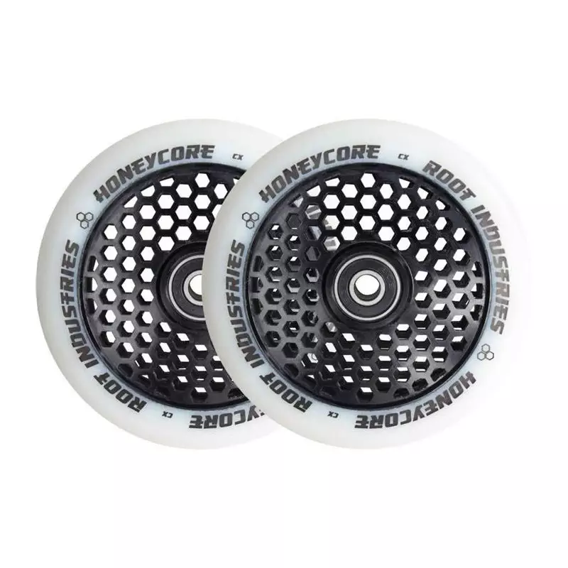 Root Honeycore Blanc 110mm Roue Trottinette Freestyle Pack de 2 Noir 110mm