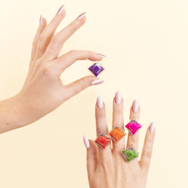 Bague en verre soufflé - Gaia Medium Billes