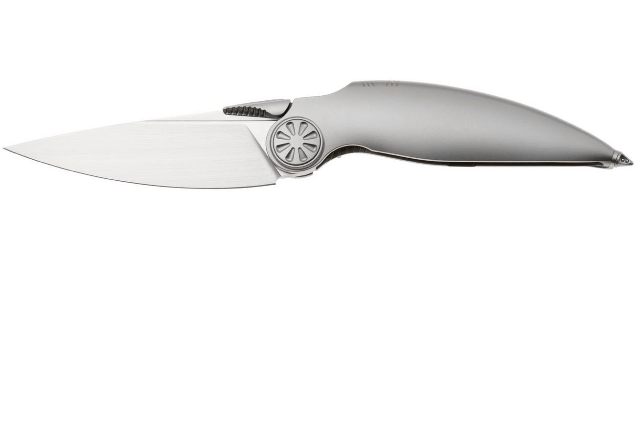 Rike Knife Predator Satin Böhler M390, Titanium, zakmes