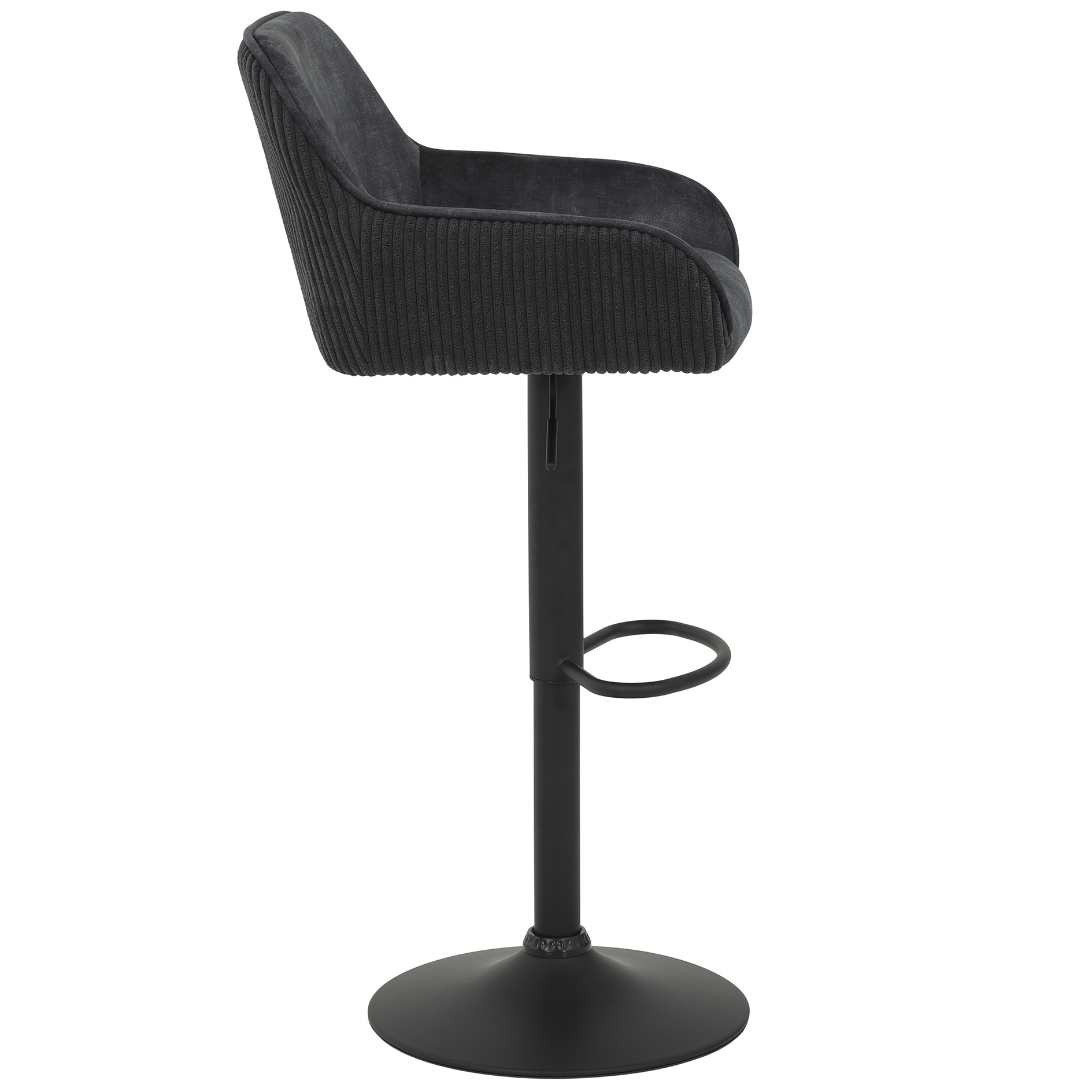 Barhocker - anthrazit - Vintage Velvet - höhenverstellbar