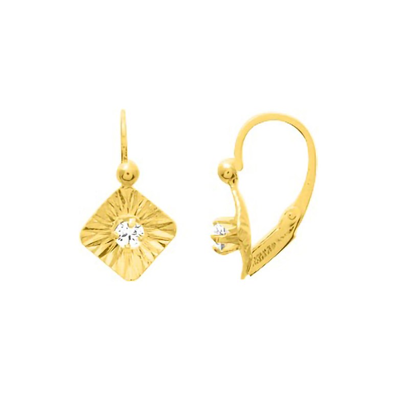 Boucles d'oreilles femme - Oxyde de zirconium - Or 18 Carats