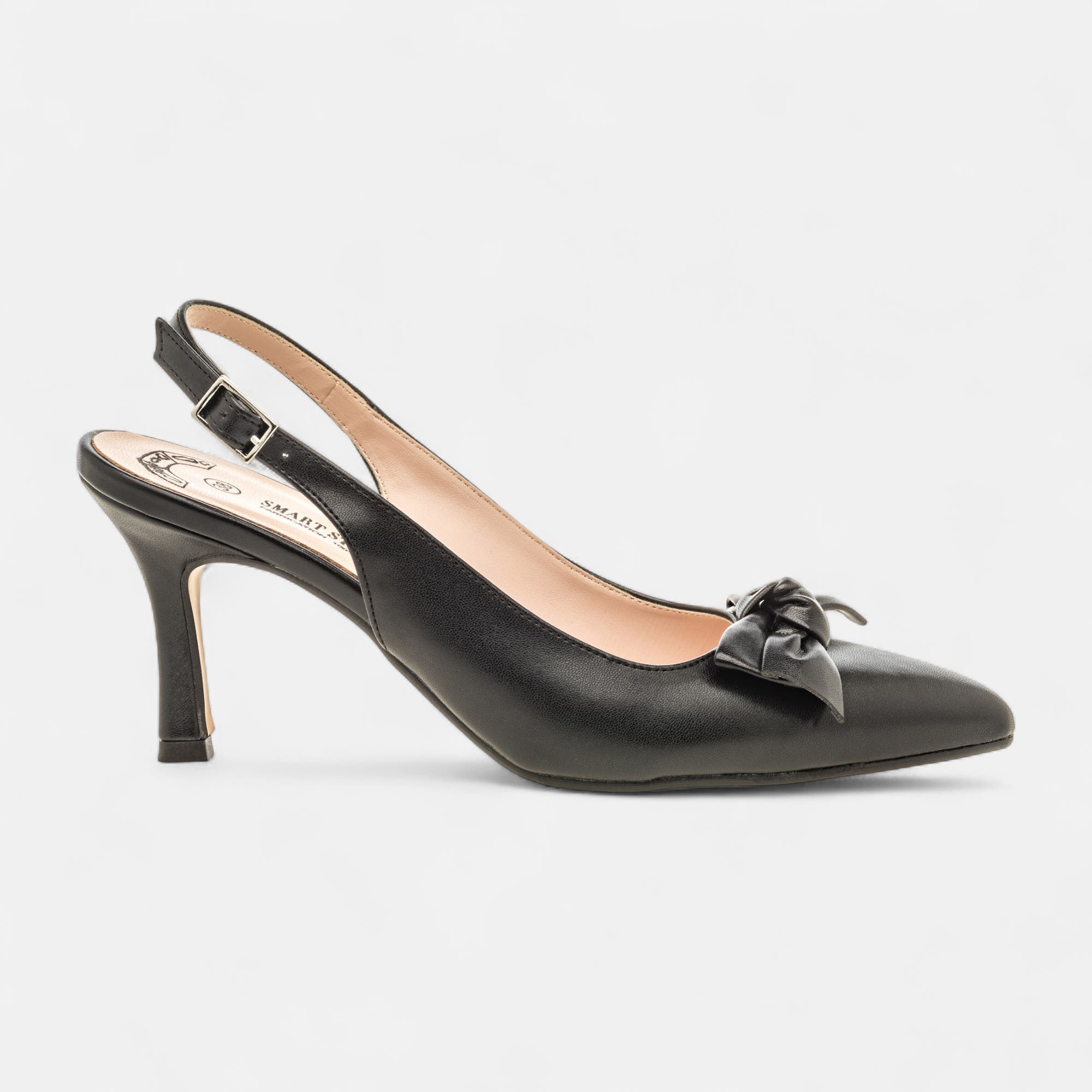 Escarpins avec bride arrière à talon Femme noir