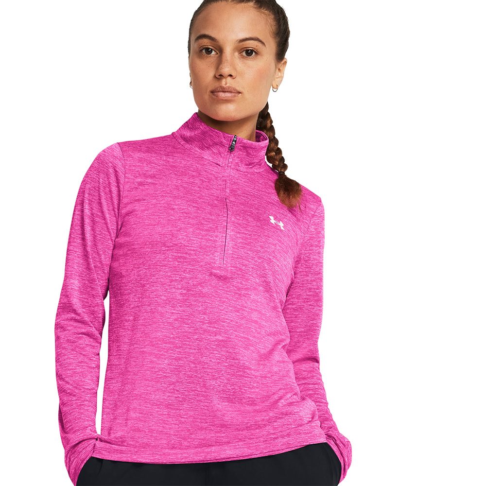 Under Armour Tech™ Twist ½ Zip Longsleeve Damen rebel pink