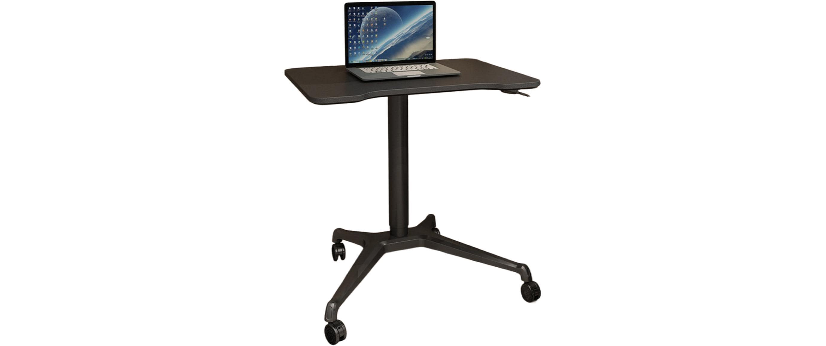 BringAlong Stehtisch schwarz 80 x 60 cm<br>Höhenverstellbarer Tisch mit Gasfeder Mechanismus