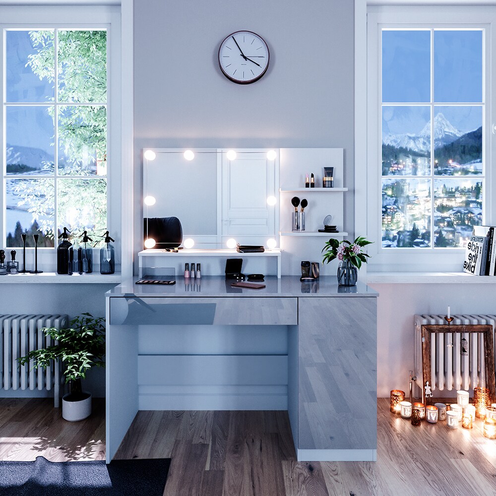 Vicco Schminktisch Frisiertisch Schminkkommode Elisa LED Beleuchtung