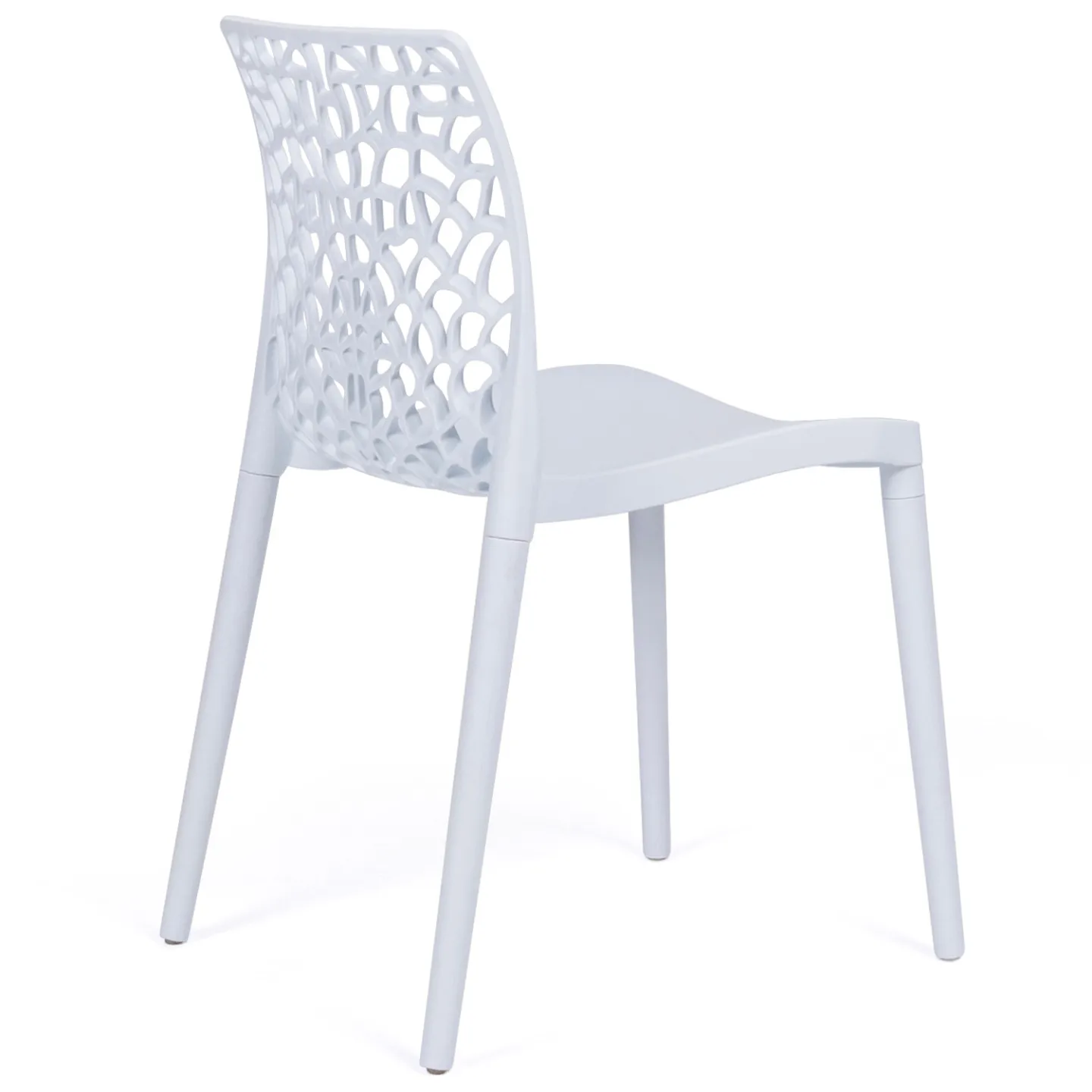 Lot de 6 chaises de jardin  ALYSSA en polypropylène nid d'abeille blanc