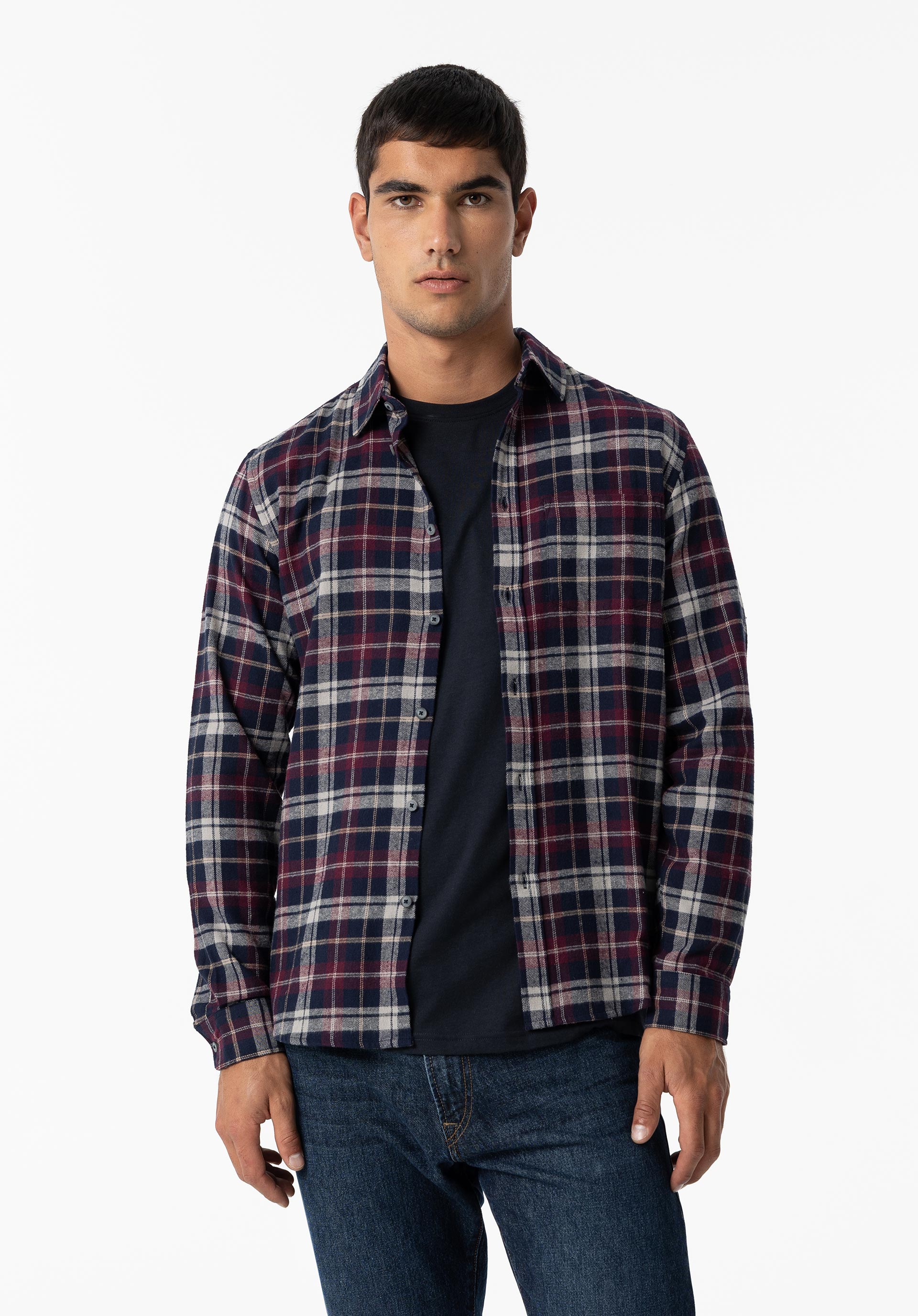 Camisa Regular Fit de Flanela Xadrez