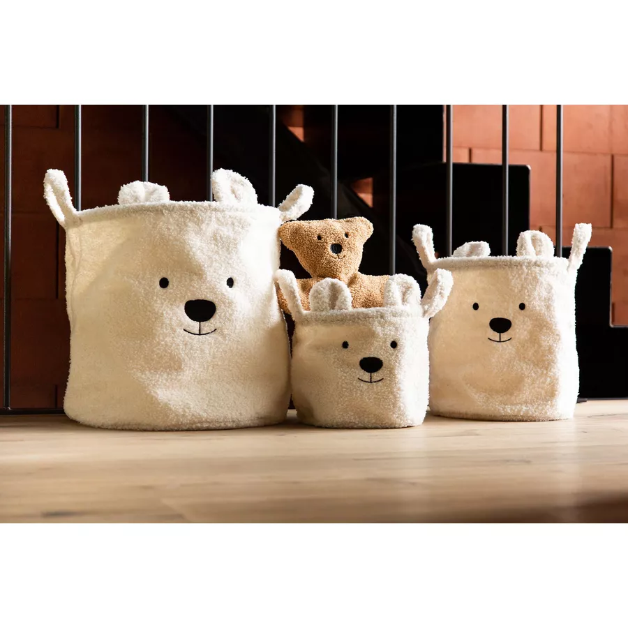 CHILDHOME 3er Korb Set Teddy altweiß