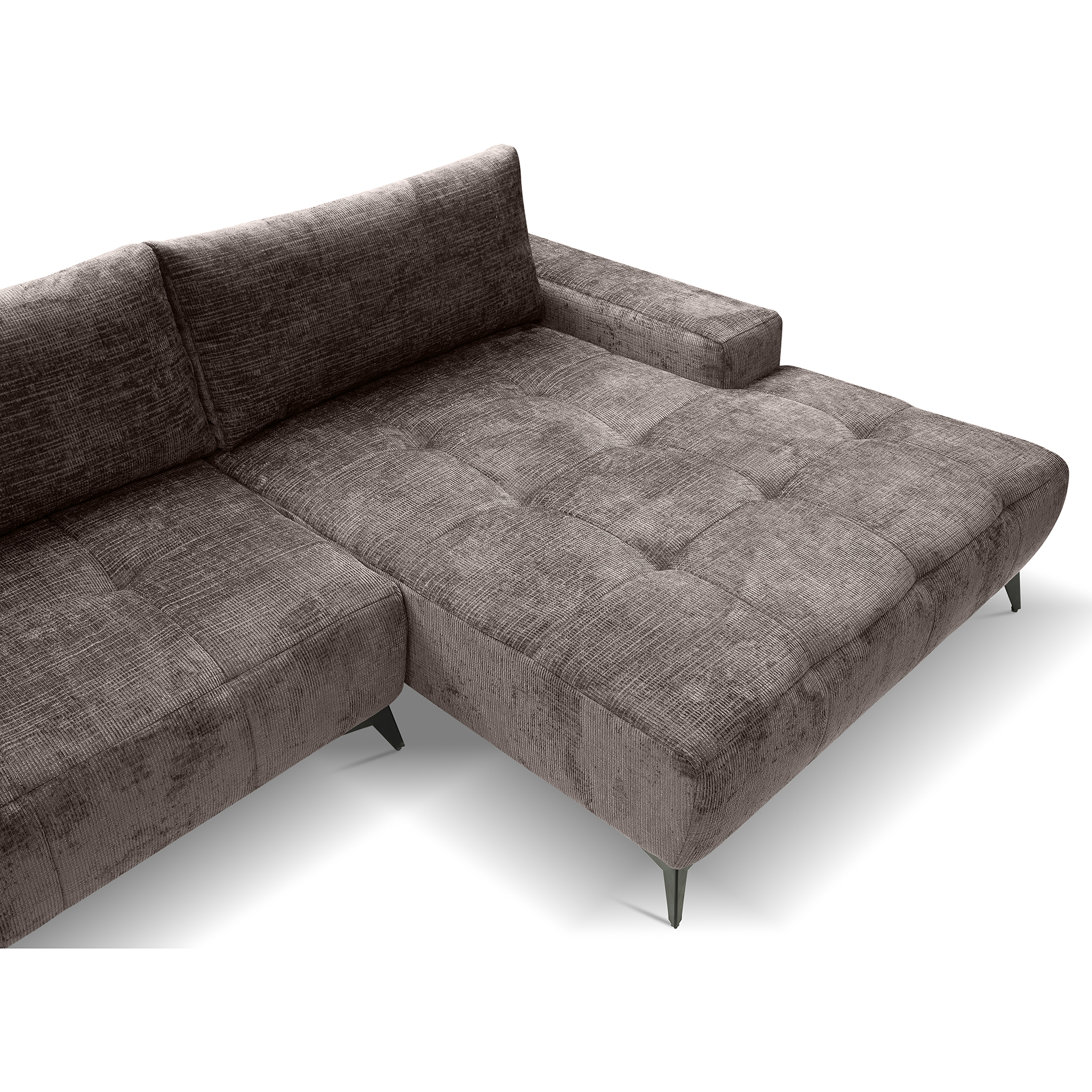 Ecksofa - stone - Liegefunktion - Staukasten - Longchair rechts