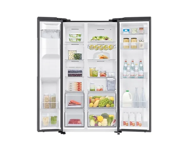 Samsung RS64DG53R3B1 - Køleskab/fryser - side-by-side med vanddispenser, isdispenser - Wi-Fi - bredde: 91.2 cm - dybde: 71.6 cm - højde: 178 cm - 635 liter - Klasse E - Black DOI