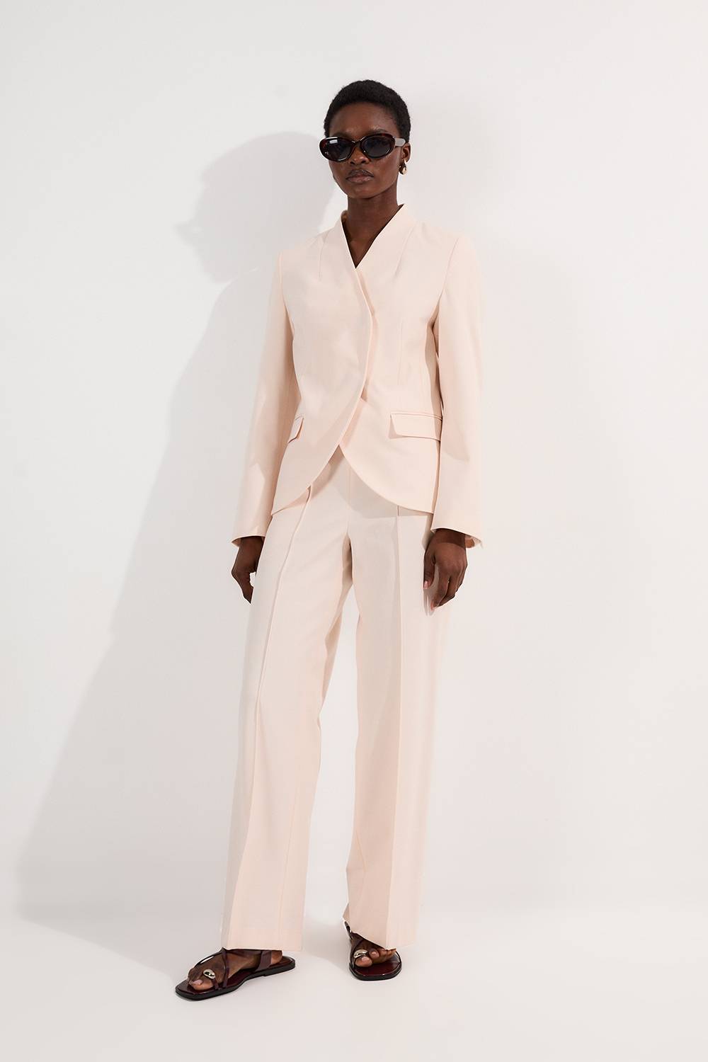 KarenMillen Pantalon tailleur à jambe large avec détail de poche stretch compact