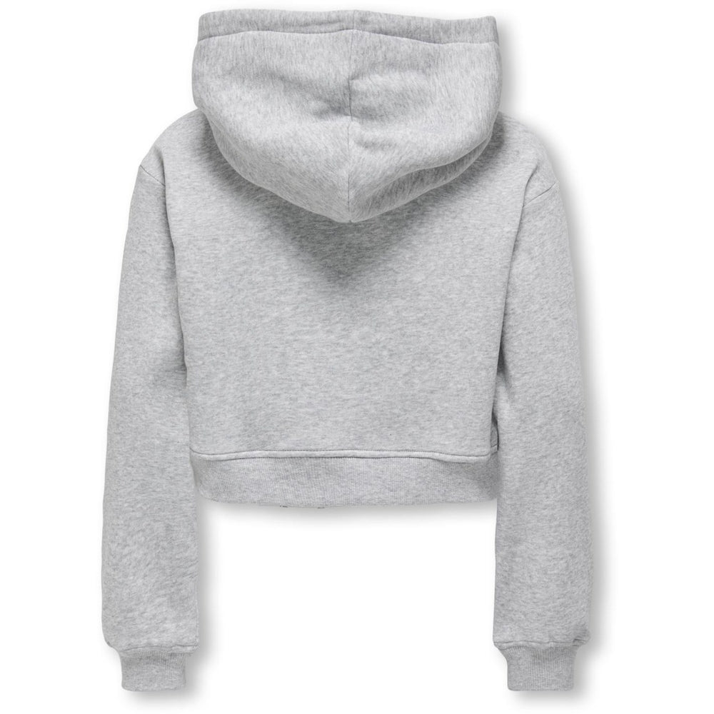 Køb kids ONLY Light Grey Melange Kogsweat L/S Hættetrøje Kort Swt Noos