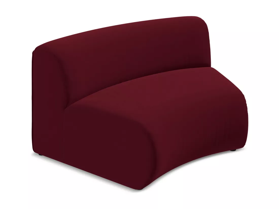Fauteuil d'angle pour canapé modulable en velours - bourgogne - EKAHI