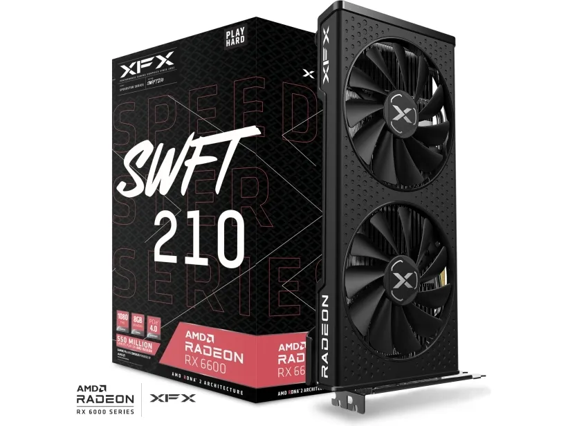 XFX Radeon™ Speedster SWFT210 Radeon RX 6600 - Grafikkort - Radeon™ RX 6600 - 8 GB GDDR6 - PCIe 4.0 x8 - HDMI, 3 x DisplayPort
