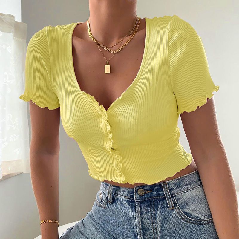 Femme Cradle - Top met korte mouwen en knoopjes