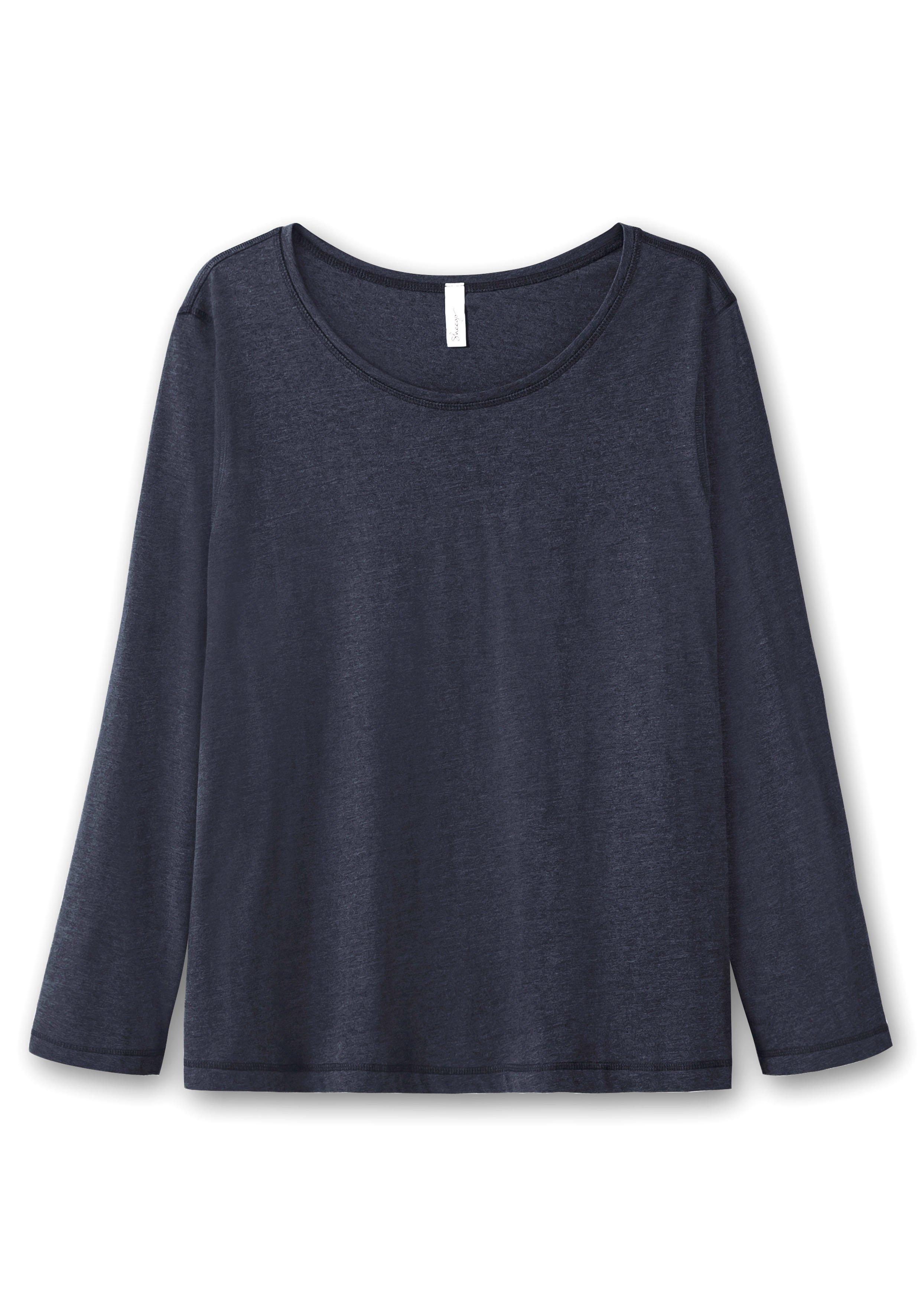 Langarmshirt aus Jersey, in melierter Optik
