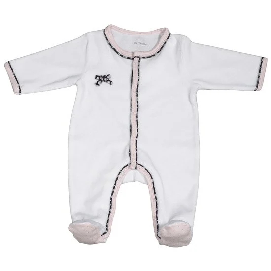 Miss Fleur de Lune pyjama en velours   Blanc        Naissance   de               Sauthon Baby's Sweet Home