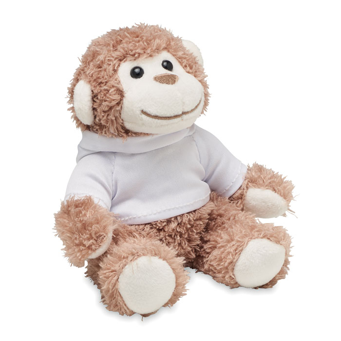GiftRetail MO6737 - LENNY Peluche Singe avec Sweat à Capuche Personnalisable