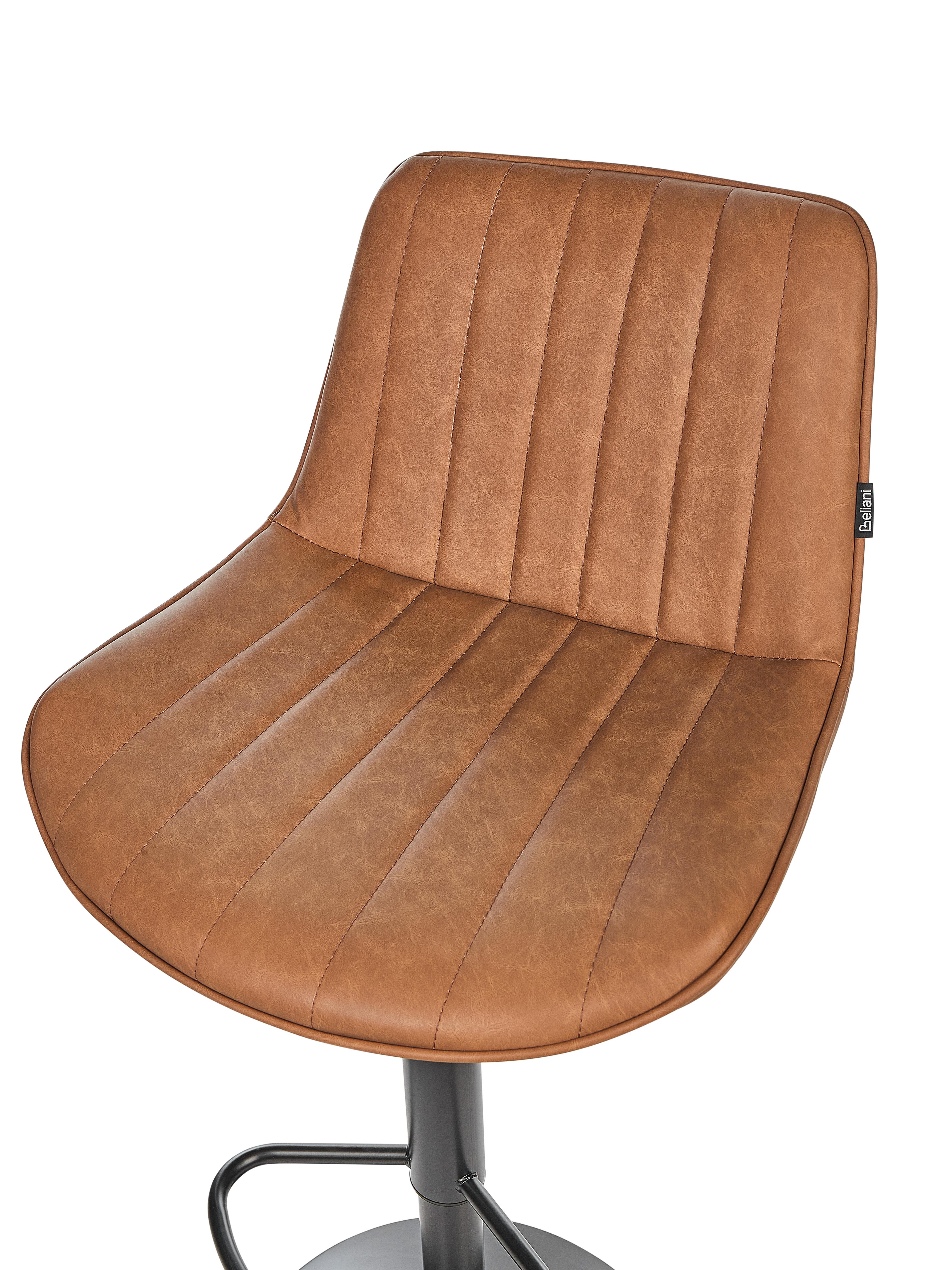Set van 2 barstoelen DUBROVNIK Kunstleer draaibaar Goudbruin