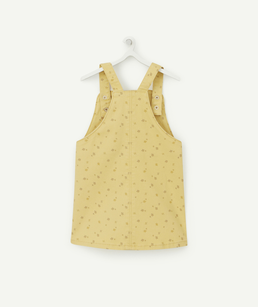 ROBE BÉBÉ FILLE EN FIBRES RECYCLÉES JAUNE ET IMPRIMÉE FLEURS