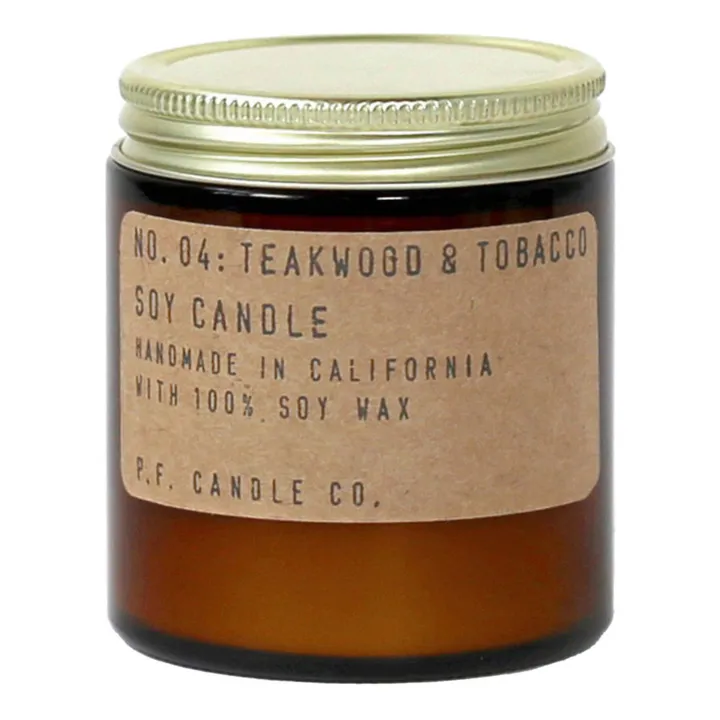 P.F. Candle Co Bougie parfumée de soja n°4 Bois de teck & tabac - 100 g