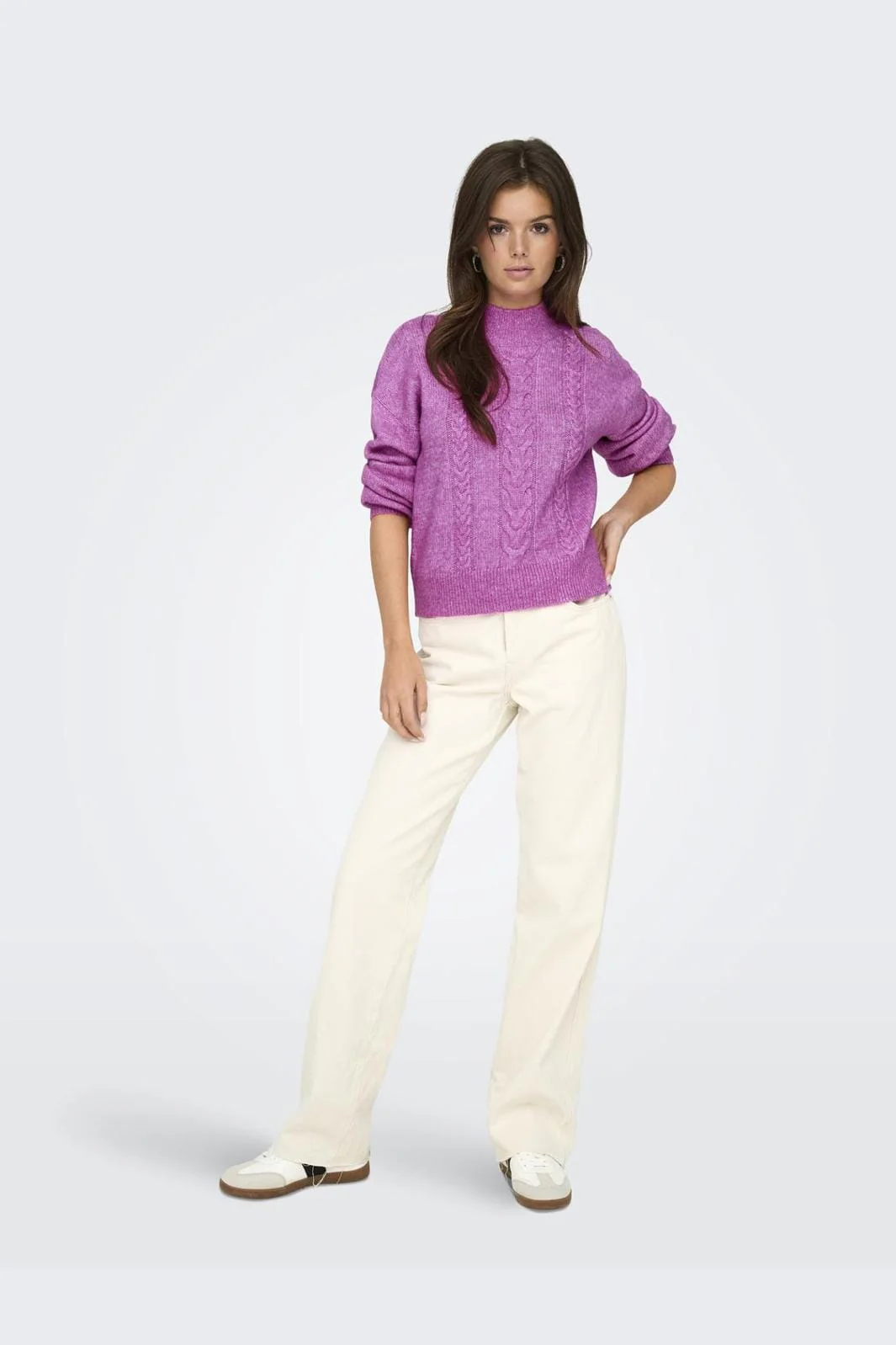 JDY JDYsusanna L/S Hn Cable Pullover Knt 4553565 rose violet melange