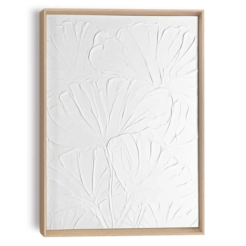 Schilderij 3D Art Bloemen - 40x30cm - Wit