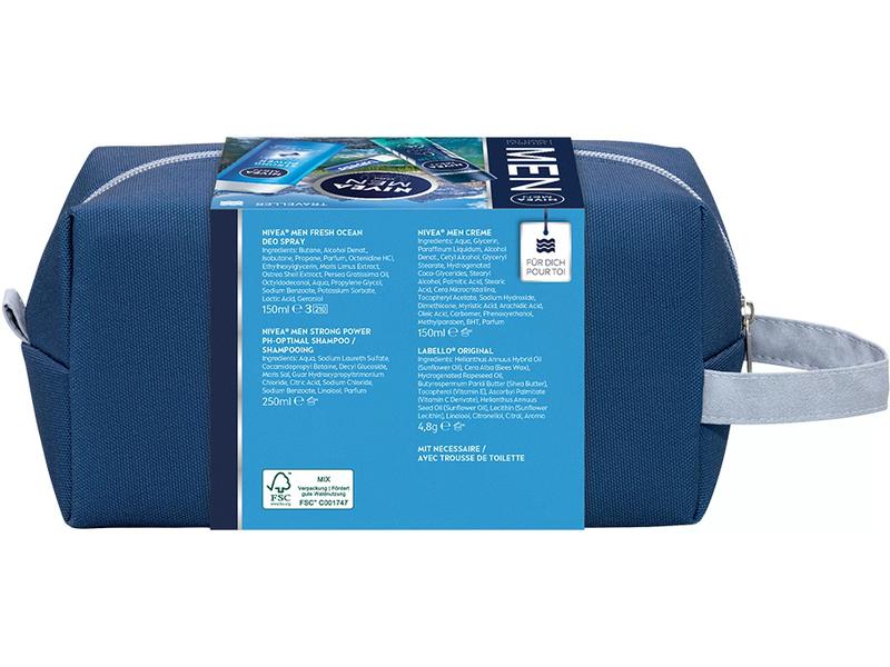 NIVEA MEN Geschenkset Traveller 5-teilig Pflegeset, alles was ein Mann für unterwegs braucht