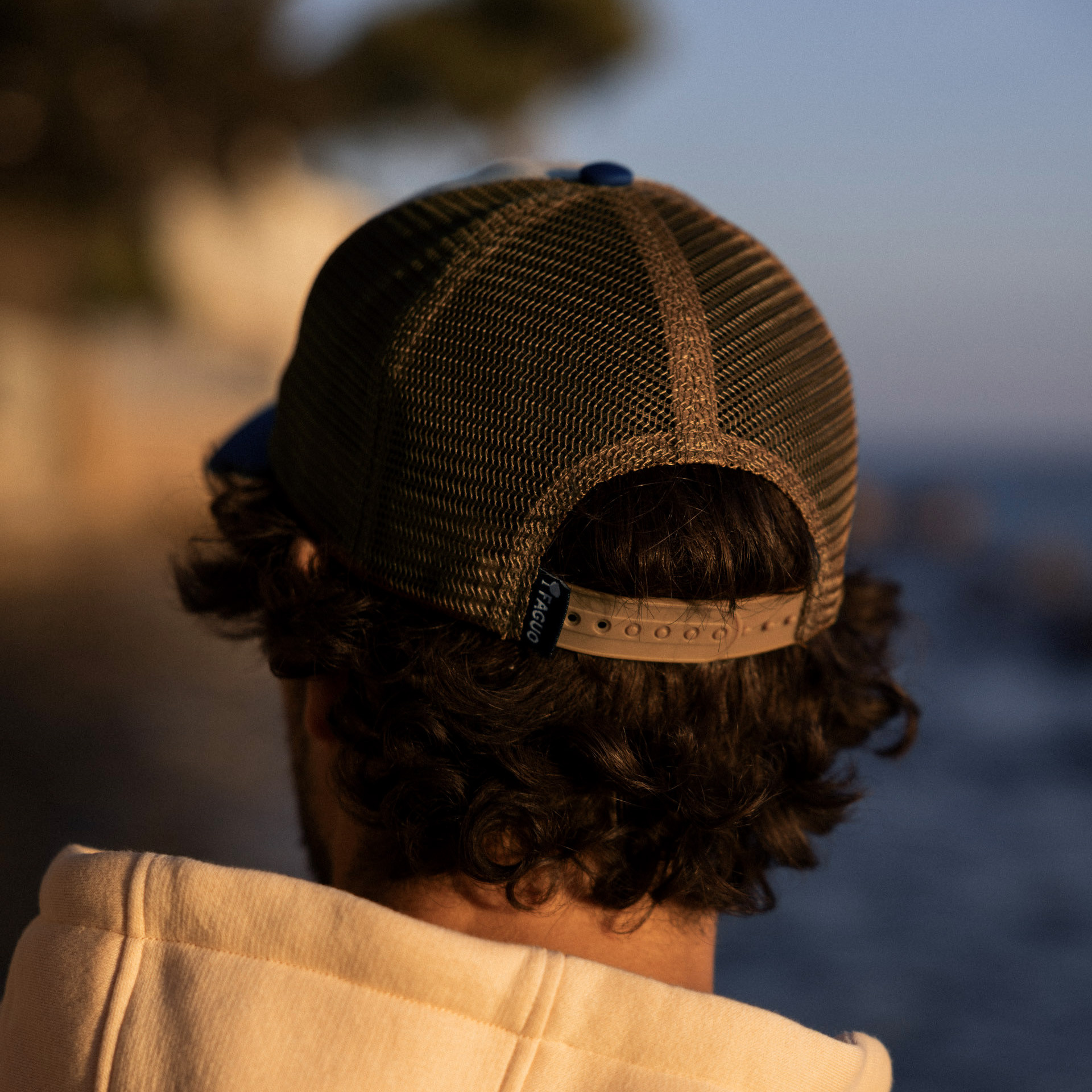Casquette orange & bleu coton et polyester - modèle trucker cap