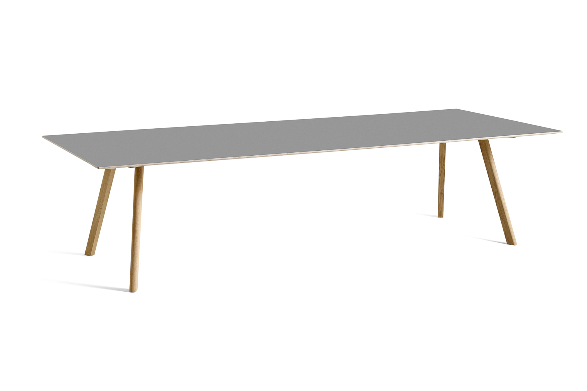 Eettafel CPH 30 300x90 mat gelakt onderstel linoleum grijs blad