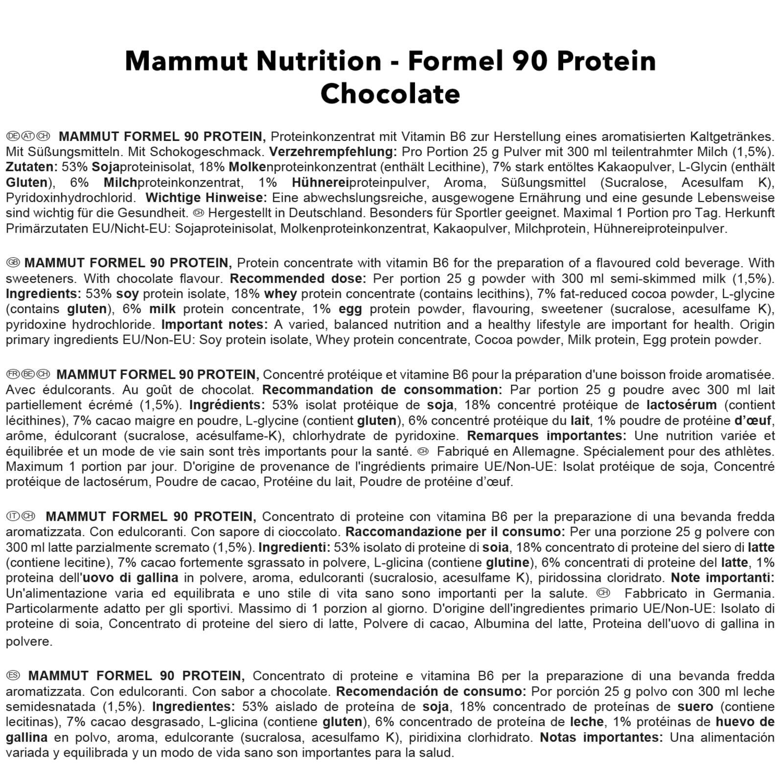 Formel 90 Protein - 3000g - Schokolade