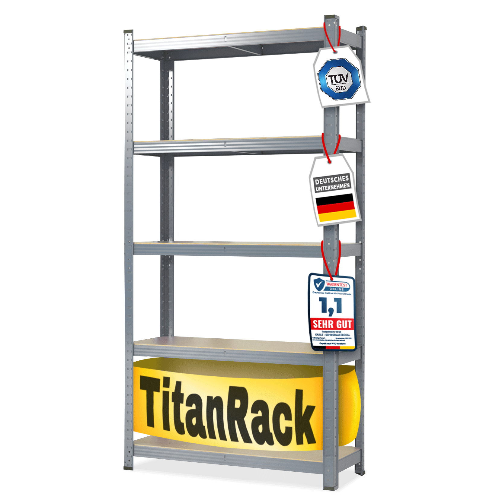 karatcommercial Schwerlastregal | Grau-Anthrazit | Höhe: 180 cm | Breite: 120 cm