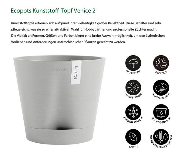 Ecopots Kunststoff-Topf Venice 2, rund