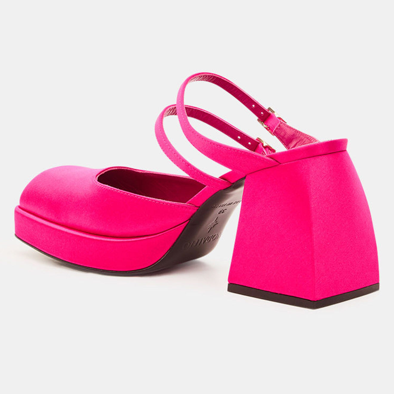 Nodaleto Mules en Satin Effie roses - Talon 8.5 cm
