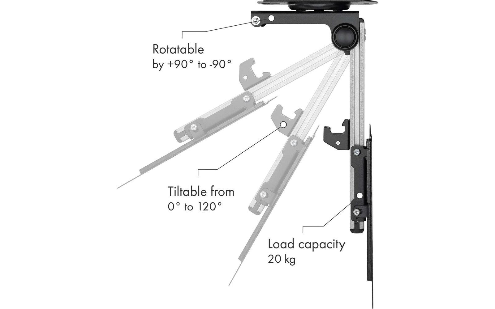 Schwaiger Motion 7 TV Decken- und Dachschrägenhalter neig-, drehbar bis 20 kg / 37