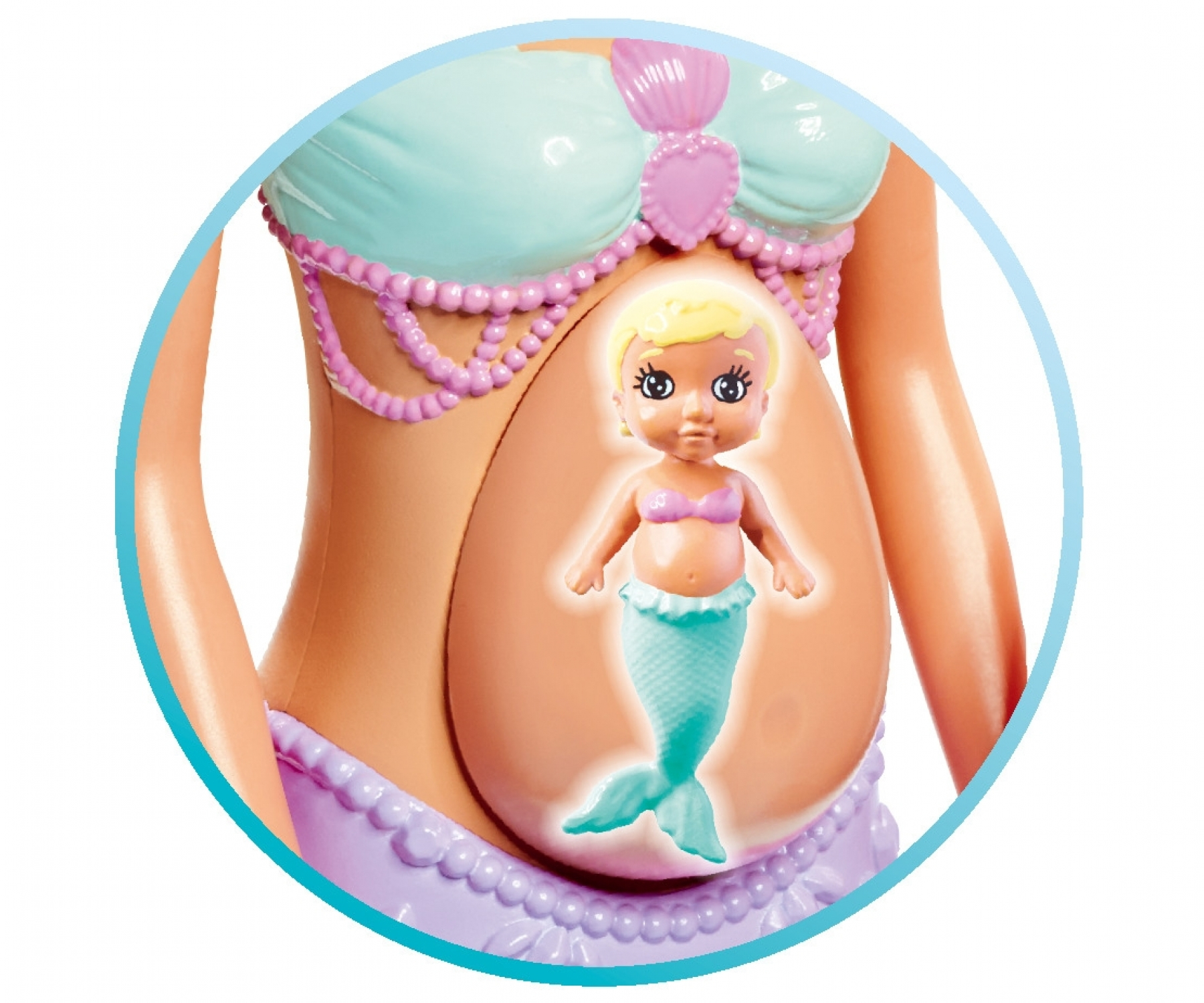(4-tlg. Set) Kinder Spiel Puppe Schwangere Meerjungfrau Püppchen Spielzeug Meerjungmann inkl. Baby (105733524) - Mermaid Family