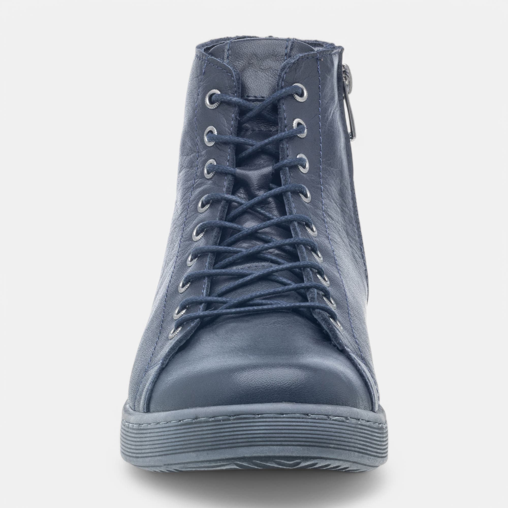 Baskets hautes Femme en cuir bleu marine