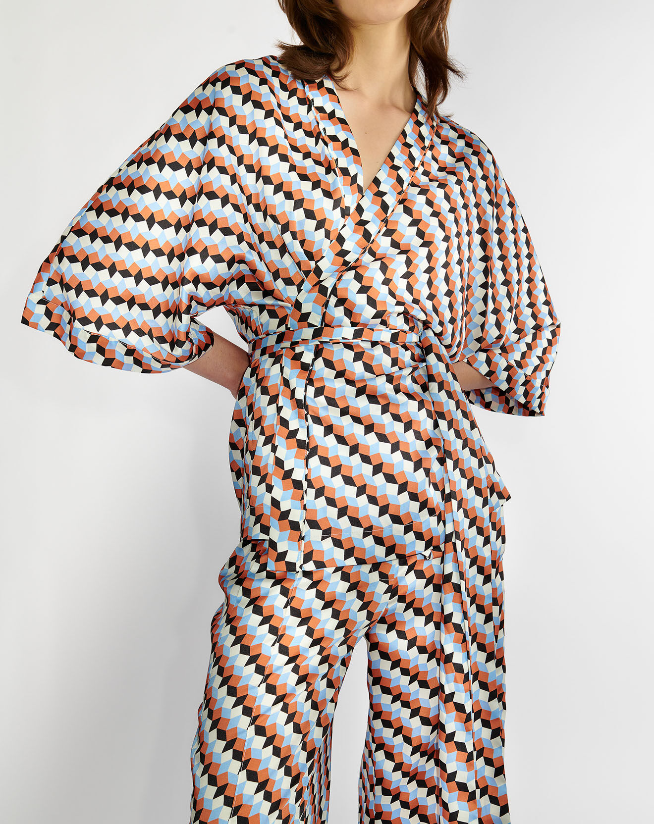 Zapa Top Kimono fluide Vieran imprimé multicolore