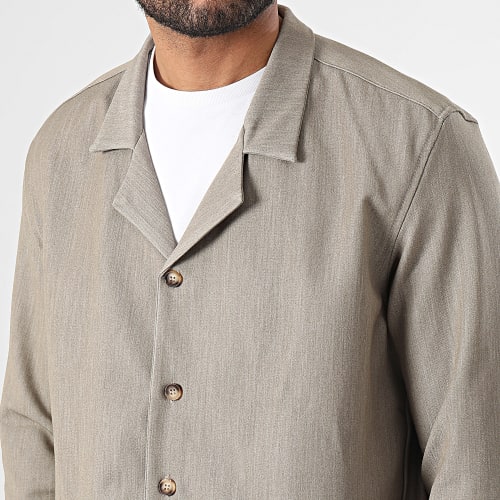 Ensemble Chemise Manches Longues Et Pantalon Beige Taupe