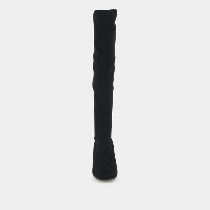 Cuissardes à talons  en velours stretch noir