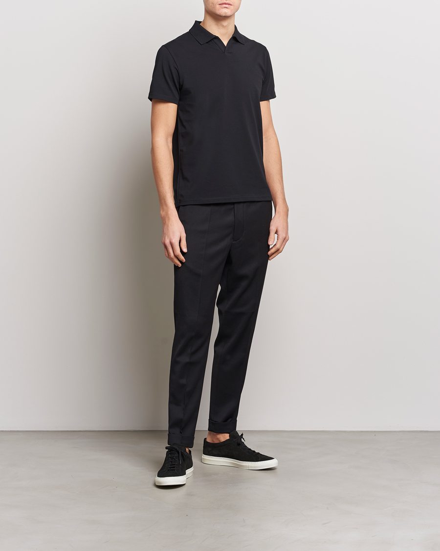 Filippa K Soft Lycra Polo Tee Black