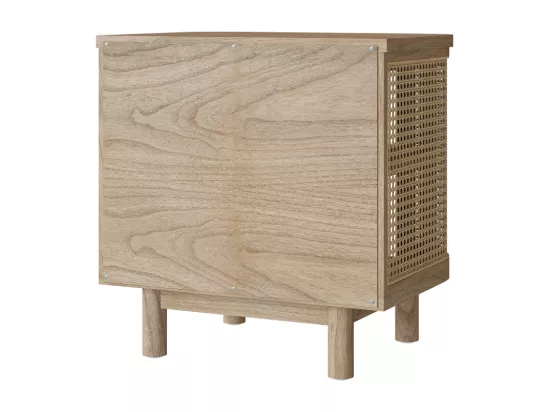 Table de chevet en bois massif et cannage - Antik