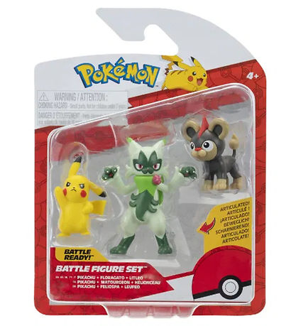 Pokémon Figuren - 3er-Pack - Battle Figure - Litleo, Pikachu & F