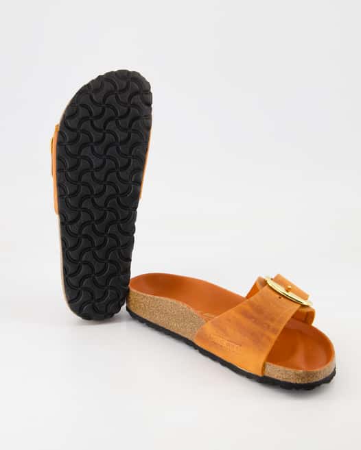Birkenstock Madrid Big Buckle Oiled Pantoletten in Orange