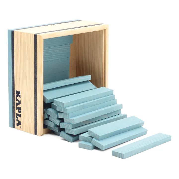 Kapla Coffret Carré - 40 planchettes  | Bleu ciel