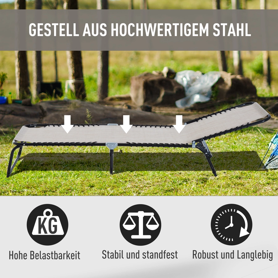 Outsunny Klappliege mit Klappbarkeitsfunktion beige
