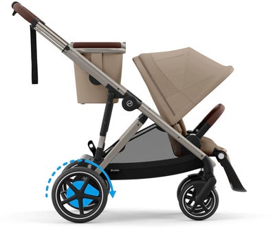 Cybex e-Gazelle S Tvillingvogn, Almond Beige/Taupe