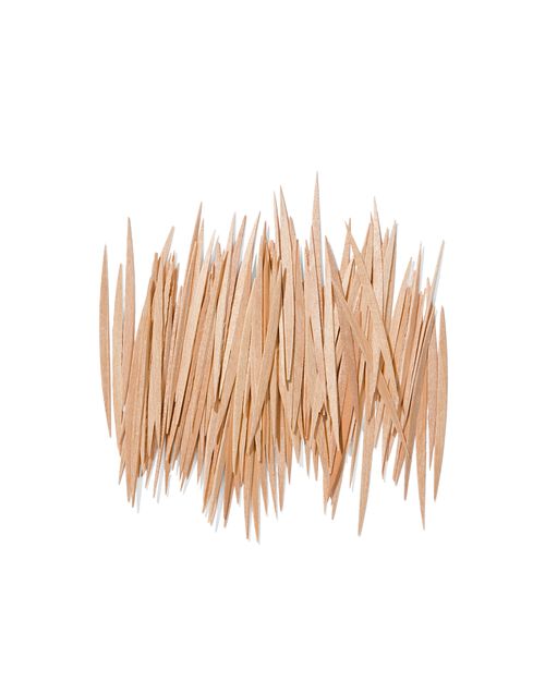120 cure-dents en bois extra fins dans des cylindres.