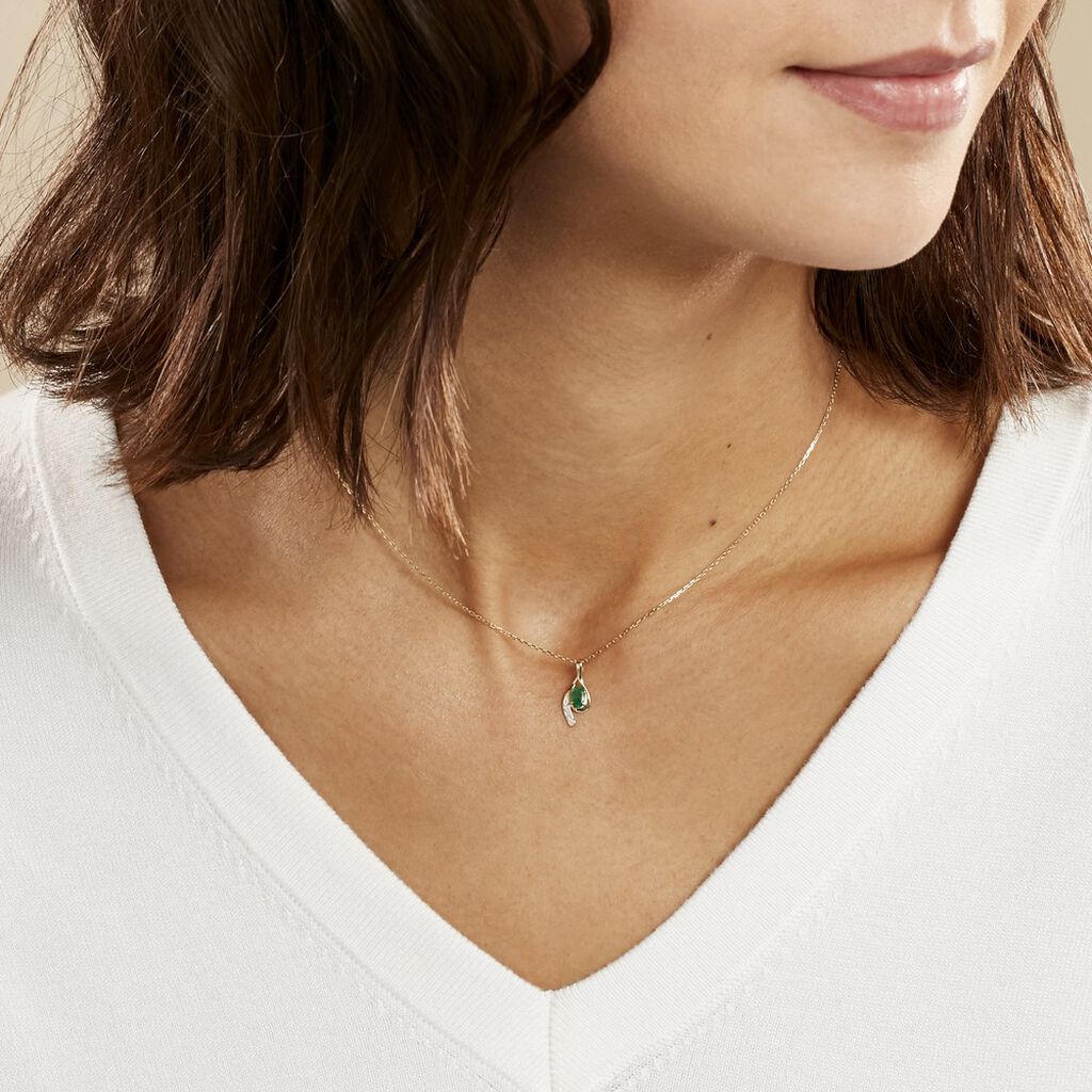 Collier Emotion Or Jaune Emeraude Diamant
