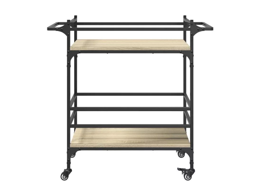 Chariot de cuisine chêne sonoma 82x40x78,5 cm bois d'ingénierie
